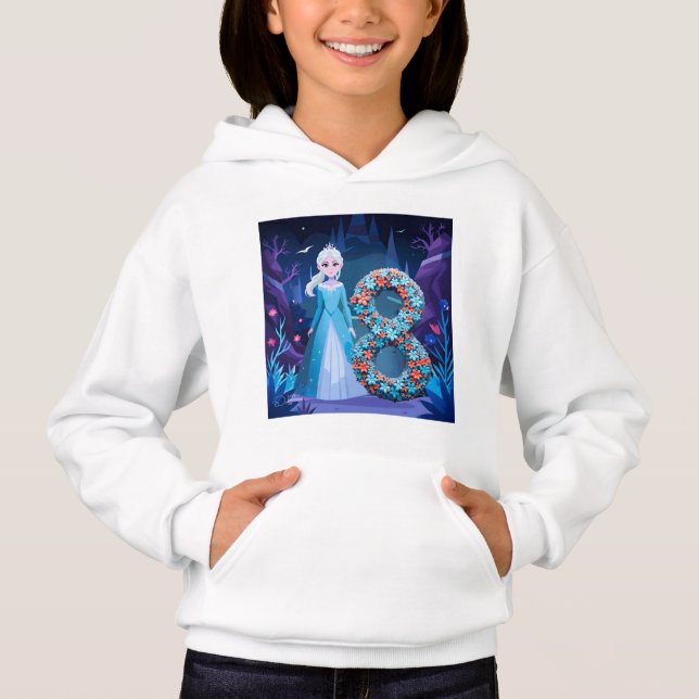 Födelsedagsflicka 8 t shirt (Framsida)
