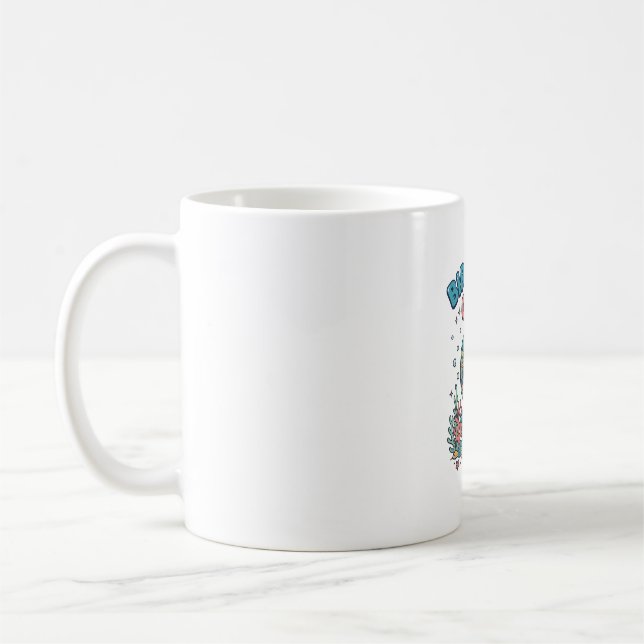Födelsedagsflicka 9 Havs Sköldpadda Vektor Design_ Kaffemugg (Vänster)