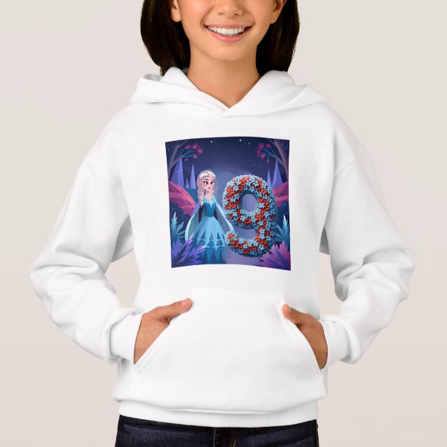 Födelsedagsflicka 9 t shirt (Framsida)