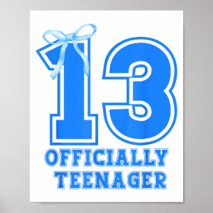 Födelsedagsflicka Blå Kokett Båge 13 År Gammal 13: Poster