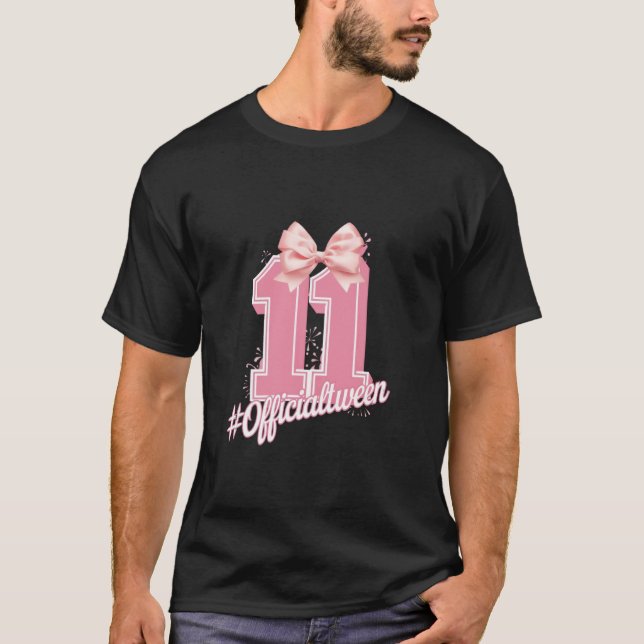Födelsedagsflicka Coquette Bow 11 År Gammal Män Kv T Shirt (Framsida)