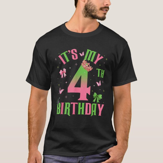 Födelsedagsflicka Det Är Min 4:e Födelsedag Trollk T Shirt (Framsida)
