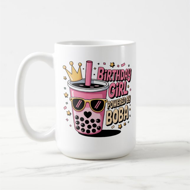 Födelsedagsflicka Driven av Boba Bubble Tea-fest Kaffemugg (Vänster)