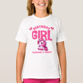 Födelsedagsflicka Enhörning T-Shirt – Fyller 5 Ida
