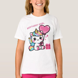 Födelsedagsflicka Enhörning T-Shirt Magisk Enhörni