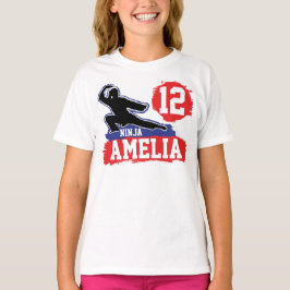 Födelsedagsflicka för kampsportstema Ninja Warrior T Shirt