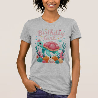 Födelsedagsflicka Havssköldpadda Tema Födelsedagsf T Shirt