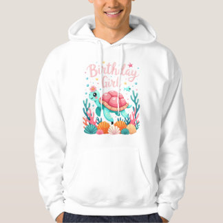 Födelsedagsflicka Havssköldpadda Tema Födelsedagsk Hoodie
