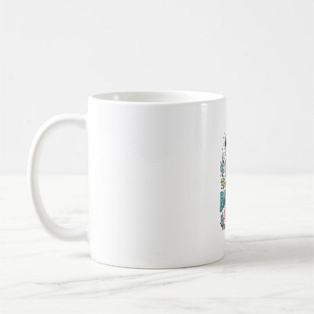 Födelsedagsflicka Havssköldpadda Vintage Gravyr Tr Kaffemugg (Vänster)