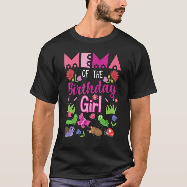 Födelsedagsflicka Kryp Insekt Bday Party T Shirt (Framsida)