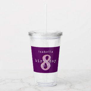 Födelsedagsflicka Lila Personligt Namn Ålder Take Away Mugg