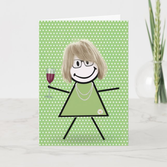 Födelsedagsflicka på Polka dots Kort (Framsida)
