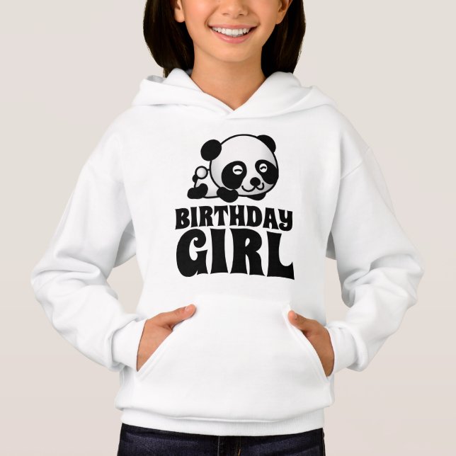 FÖDELSEDAGSFlicka PANDABÄR T-shirts (Framsida)
