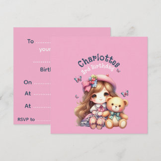 Födelsedagsflicka Personlig Pappers Tallrik Inbjudningar