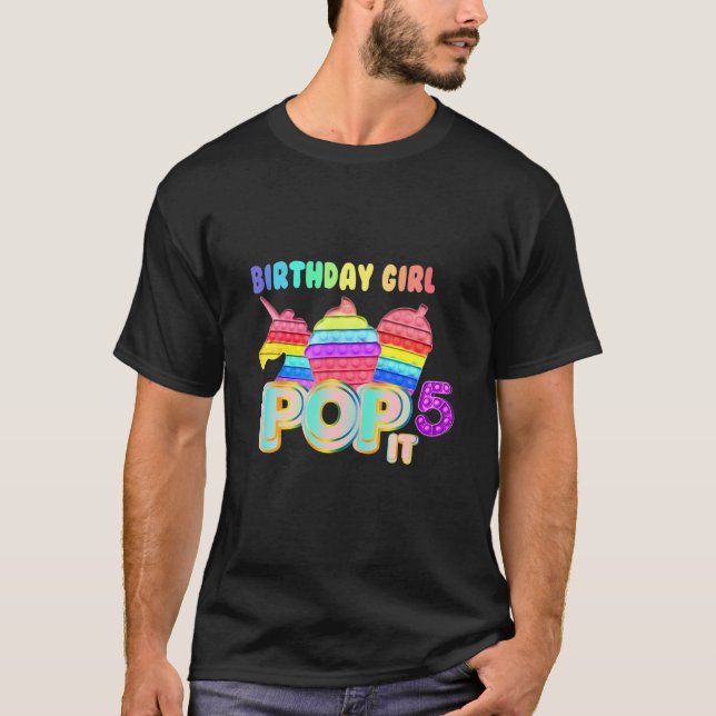 Födelsedagsflicka Pop 5 T Shirt (Framsida)