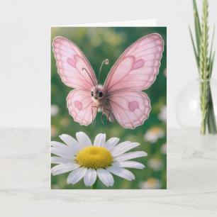 Födelsedagsflicka Rosa Fjäril Kort