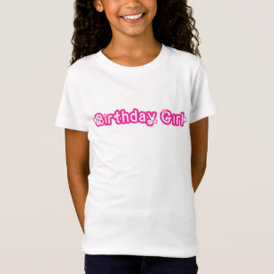 Födelsedagsflicka Rosa & Vit Med Stjärnor T Shirt