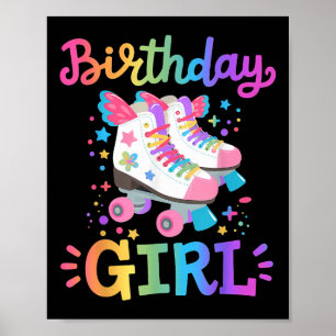 Födelsedagsflicka rullskridskor rullskridskoåkare poster
