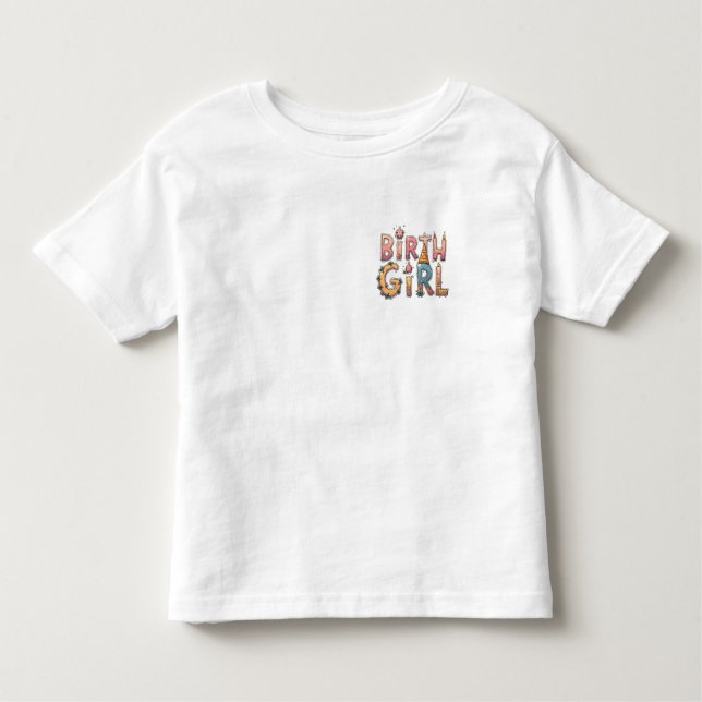 Födelsedagsflicka T-Shirt (Framsida)