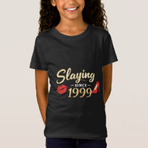 Födelsedagsflicka Teen T-Shirt “Mördande sedan 199