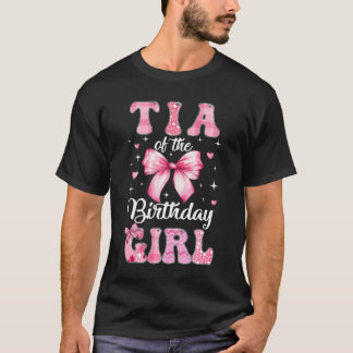 Födelsedagsflicka Tia Coquette Bow Matchande Famil T Shirt