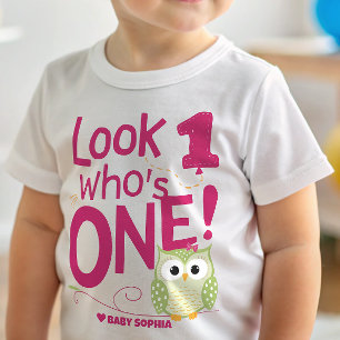 Födelsedagsflicka Uggla 1 år T Shirt