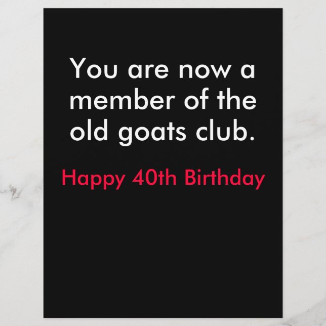 Födelsedagsflyer över kullen reklamblad (Framsidan)