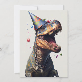 Födelsedagsfödelsedagskort för T-Rex-dinosaurie Tack Kort