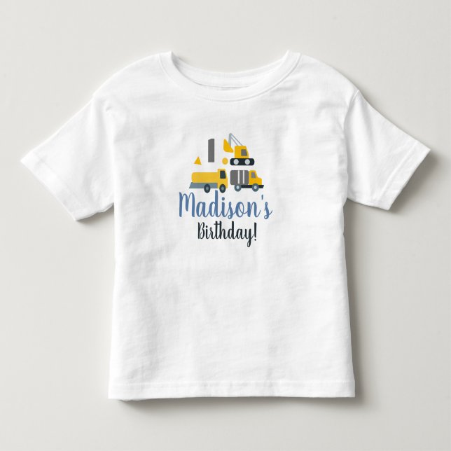 Födelsedagsfordon Första Födelsedagsfest Namn T Shirt (Framsida)
