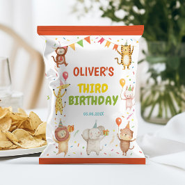 Födelsedagsförpackning för chipspåse för festdjur reklamblad