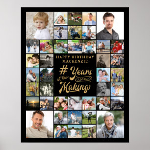 Födelsedagsfoto Collage ÅR I SAMMANSTÄLLNING Poster