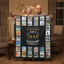 Födelsedagsfoto Collage Far Farfar 80 år