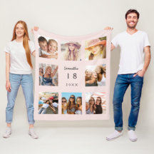 Födelsedagsfoto collage rosablush tjej kvinna