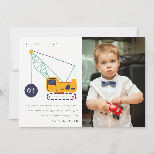 Födelsedagsfoto för alla åldrar med konstruktionsk tack kort (Framsida)