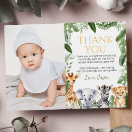 Födelsedagsfoto tackkort för savannens djur tack kort