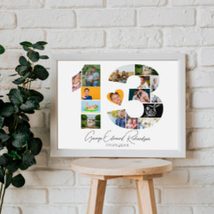 Födelsedagsfotocollageaffisch present till 13-årsd poster