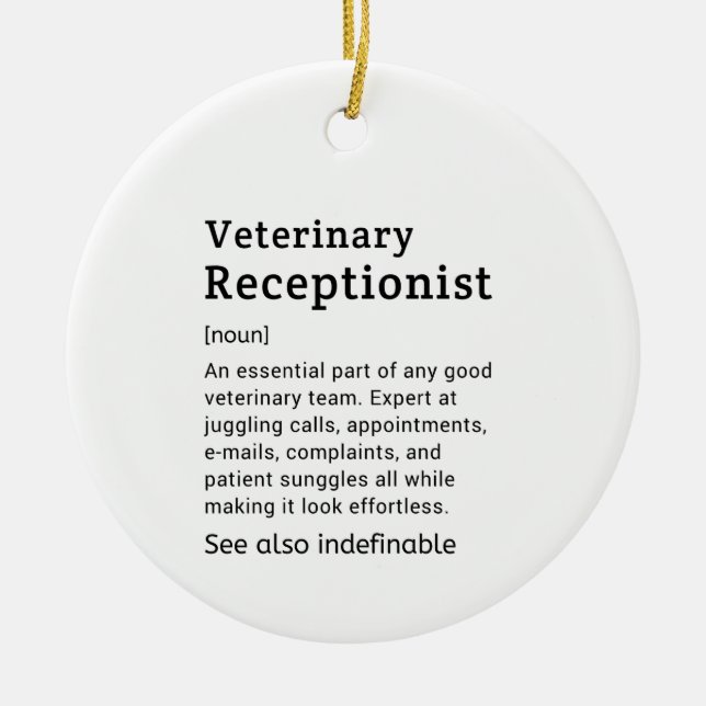 Födelsedagsgåvor till veterinärer och veterinärer julgransprydnad keramik (Framsidan)