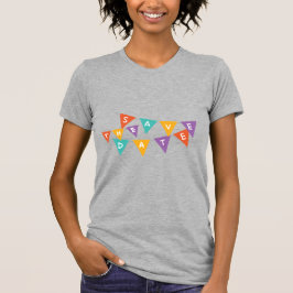 "Födelsedagsglad" Färgrik Girlang Kvinnors Grafik T Shirt