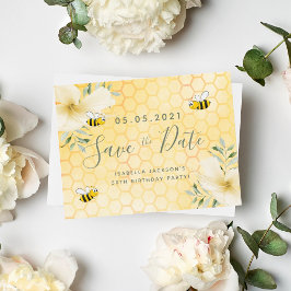 Födelsedagsglada humlor fest rädda datumet vykort