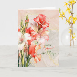 Födelsedagsgladiolus augusti födelsemånad persika kort