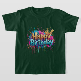 Födelsedagsglädje – Färgglada Lycka Till Födelseda T Shirt