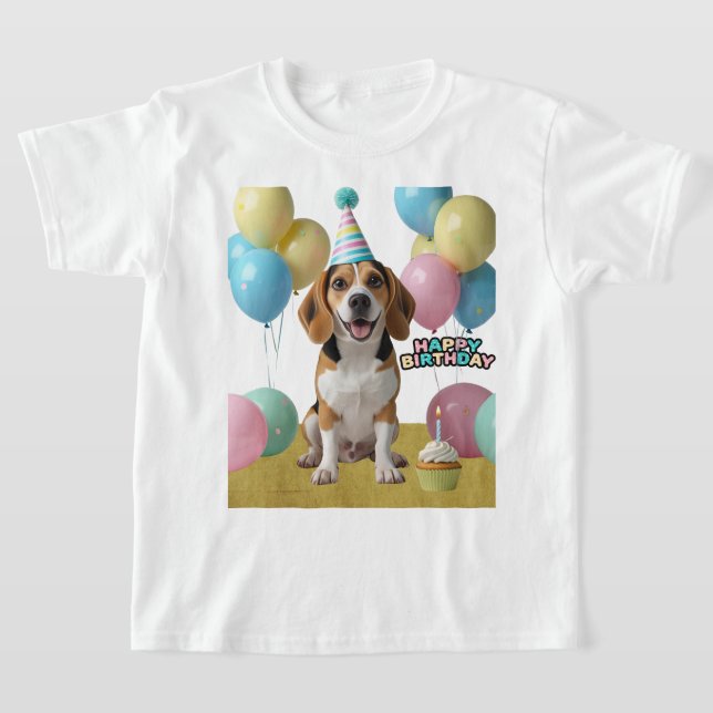 Födelsedagsglädje med min Beagle T Shirt (Laydown)