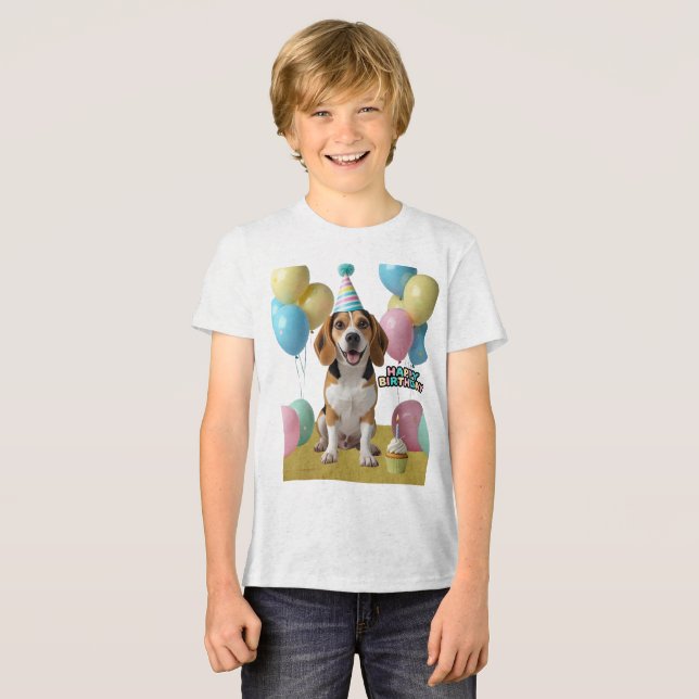 Födelsedagsglädje med min beagle t shirt (Framsida Full)