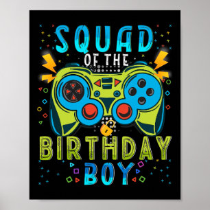 Födelsedagsgrabbens Sällskap Video Game Matchande Poster