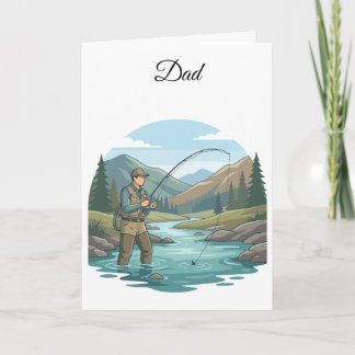 Födelsedagsgratulation till pappa för öringfiske kort