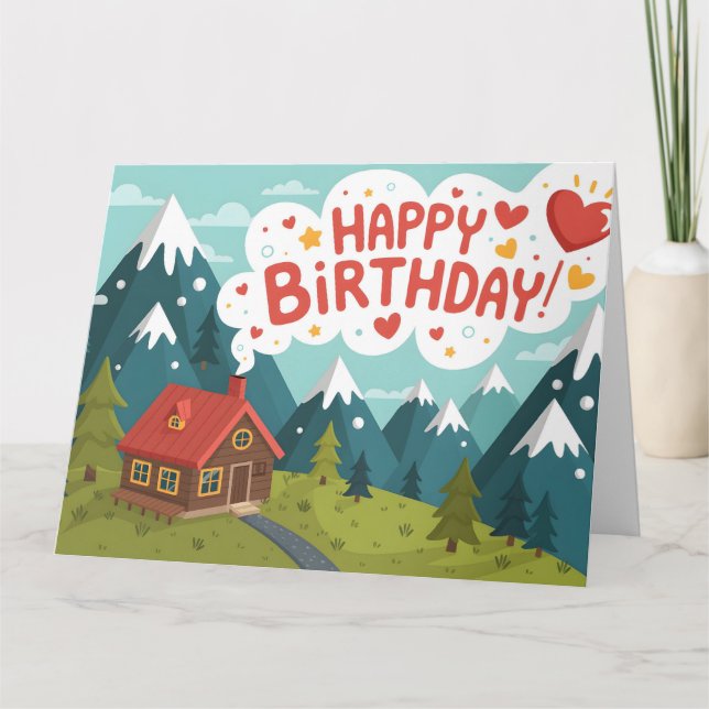 Födelsedagsgratulationer "Happy Birthday" för Moun Kort (Framsida)