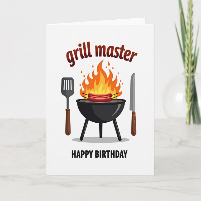 Födelsedagsgratulationskort för Grillmästare Kort (Framsida)