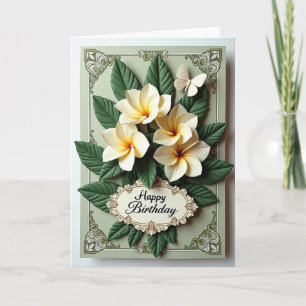 Födelsedagsgratulationskort med Elfenbensblomma Kort