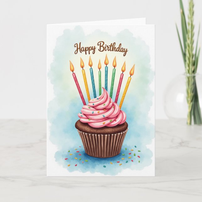 Födelsedagsgratulationskort med Frosting Kort (Framsida)