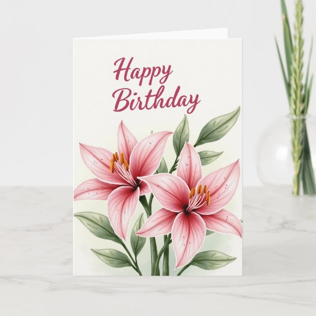 Födelsedagsgratulationskort med gradientblomma kort (Framsida)